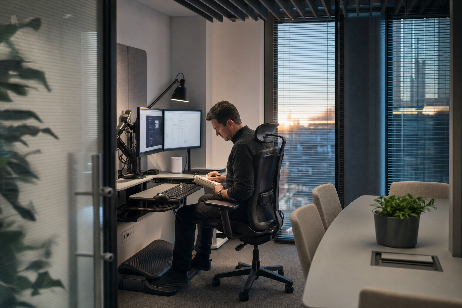 Ergonomische kantoorindeling