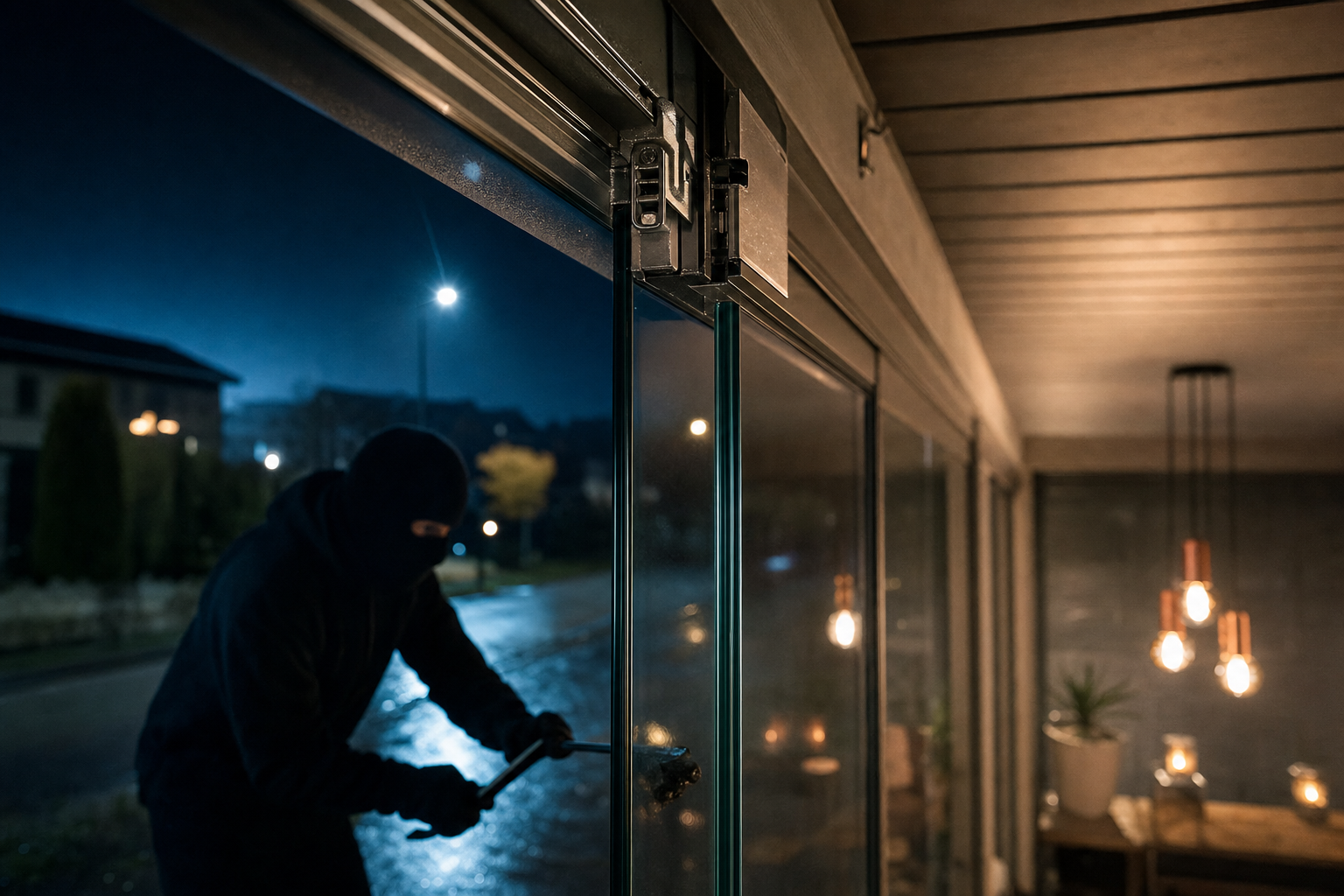 Anti-optilbeveiliging inbraakbeveiliging glazen schuifwanden